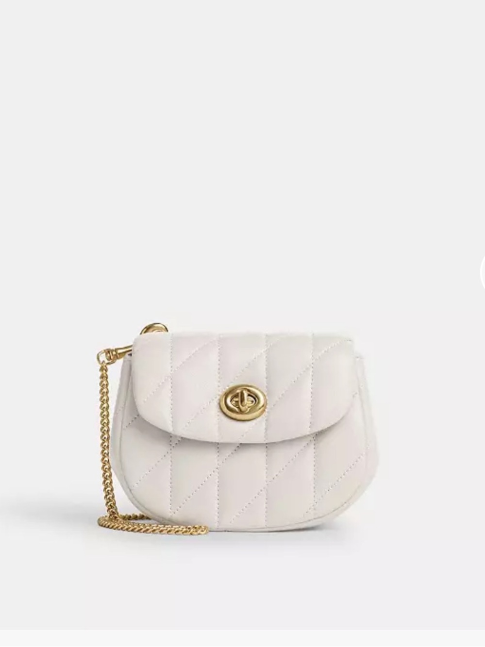 RARE,NEW! NO CHAIN,JUST THE BAG!Coach Turnlock Cream Lambskin Mini Bag/Card Case - Picture 4 of 5